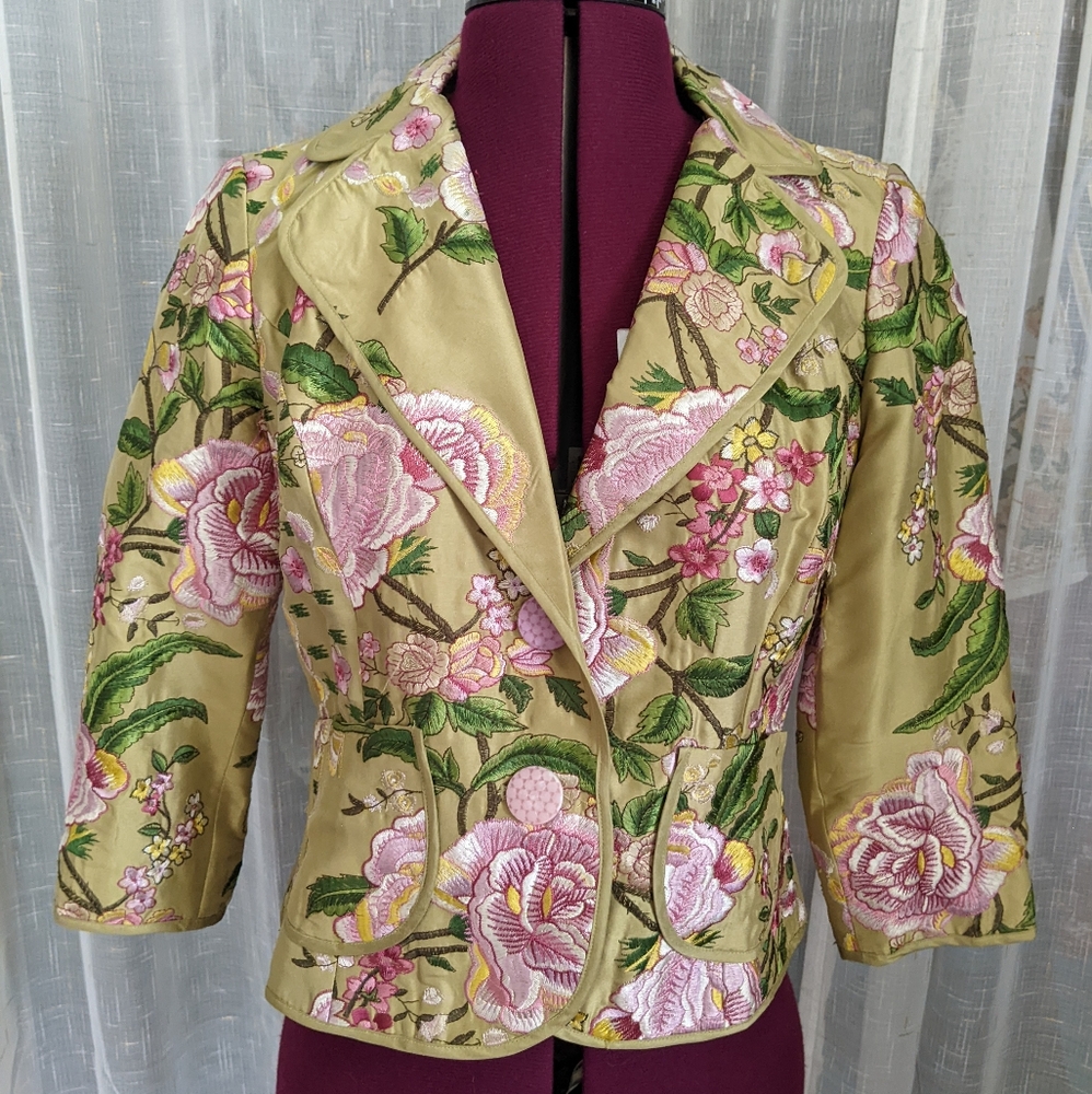 Briar Rose embroidered blazer by E.C.I New York